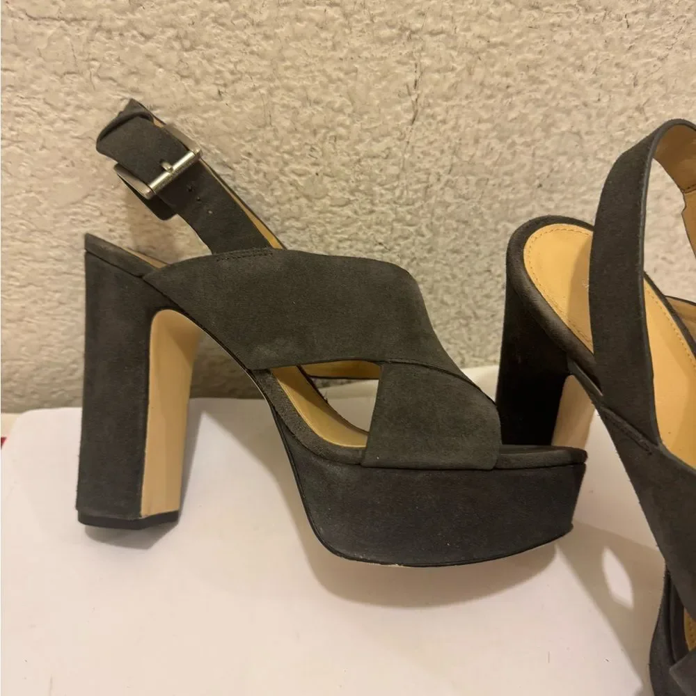 Michael Kors Dark Gray Suede Platform Heels